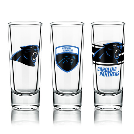 NFL Shot Glasses // Set of 6 // Carolina Panthers