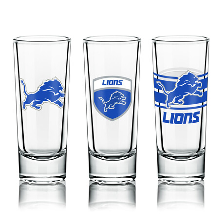 NFL Shot Glasses // Set of 6 // Detroit Lions