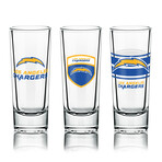 NFL Shot Glasses // Set of 6 // Los Angeles Chargers