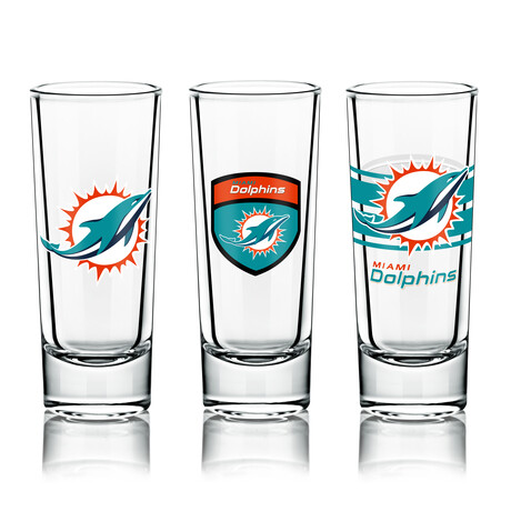 NFL Shot Glasses // Set of 6 // Miami Dolphins