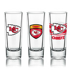 NFL Shot Glasses // Set of 6 // Kansas City Chiefs