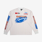 Trackstar Long Sleeve Moto Jersey // Vintage White (M)