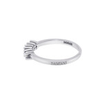 Damiani 18K White Gold Diamond Band Ring Size: 7.25 // Store Display