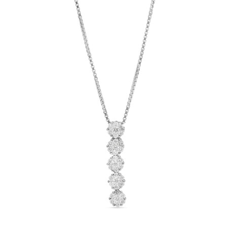 Piero Milano 18K White Gold Diamond Pendant Necklace // 16" // Store Display