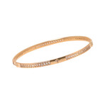 Armenta Rose World 14K Rose Gold Champagne Diamond + Sapphire Bangle Bracelet // 6.5" // Store Display