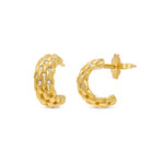 Piero Milano 18K Yellow Gold Diamond Huggie Earrings // Store Display