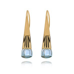 Mimi Milano Tam Tam 18K Yellow Gold Blue Topaz Drop Earrings // Store Display