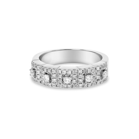 Piero Milano 18K White Gold Diamond Statement Ring // Ring Size: 7.25 // Store Display