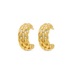 Piero Milano 18K Yellow Gold Diamond Huggie Earrings // Store Display