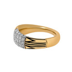 Mimi Milano Tam Tam 18K Yellow Gold + 18K White Gold Diamond Band Ring // Size: 6.75 // Store Display