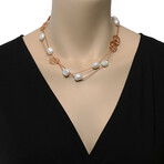 Blanche 18K Rose Gold Baroque Cultured Pearl Strand Necklace // 34" // New
