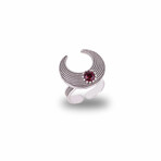 Crescent Moon Ring with Garnet (7)