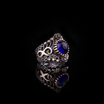 Infinity Ring with Round Sapphire (4.5)