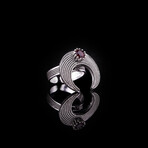 Crescent Moon Ring with Garnet (7)