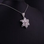 Narcissus Flower Necklace with Garnet
