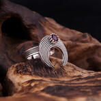 Crescent Moon Ring with Garnet (7)