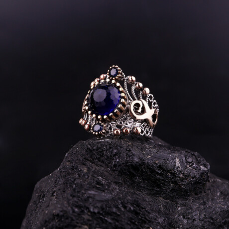 Infinity Ring with Round Sapphire (3.5)