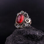 Oval Red Stone Infinity Ring (7)