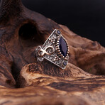 Infinity Ring with Marquise Sapphire (7.5)