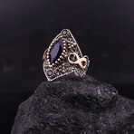 Infinity Ring with Marquise Sapphire (7.5)
