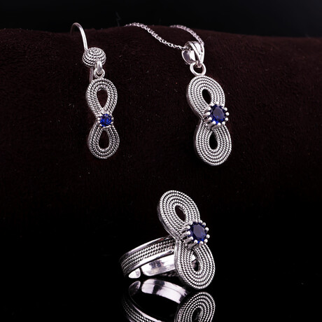 Infinity Love Sapphire Jewelry // Set of 3 (3.5)