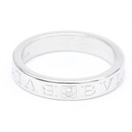 Bulgari // 18k White Gold Double Logo Diamond Ring // Ring Size: 7.5 // Store Display