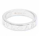 Bulgari // 18k White Gold Double Logo Diamond Ring // Ring Size: 7.5 // Store Display
