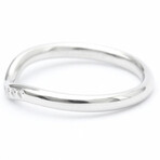 Tiffany & Co. // Platinum Curved Ring With Diamond // Ring Size: 4.5 // Store Display