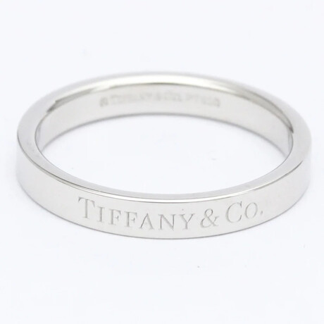 Tiffany & Co. // Platinum Flat Ring // Ring Size: 7.5 // Store Display