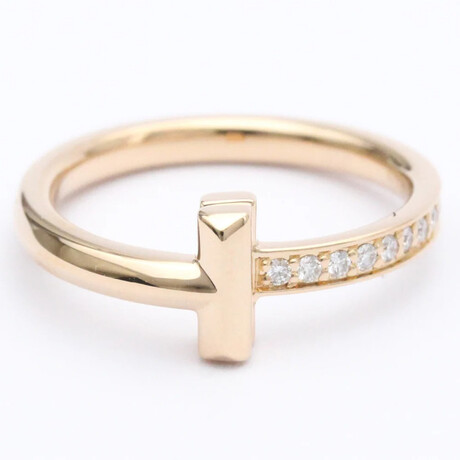 Tiffany & Co. // 18k Rose Gold T One Narrow Diamond Ring // Ring Size: 6.5 // Store Display