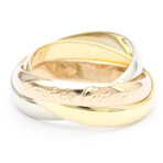 Cartier // 18k Rose Gold + 18k White Gold + 18k Yellow Gold Trinity Ring // Ring Size: 6 // Store Display