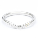 Tiffany & Co. // Platinum Curved Ring With Diamond // Ring Size: 5.5 // Store Display