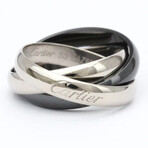Cartier // 18k White Gold + Ceramic Trinity Ring // Ring Size: 5.25 // Store Display