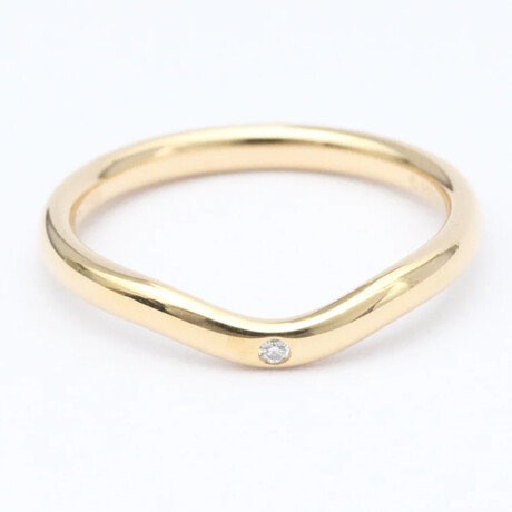 Tiffany & Co. // 18k Rose Gold Curved Ring With Diamond // Ring Size: 4.5 // Store Display