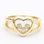 Chopard // 18k Yellow Gold Happy Diamond Heart Ring // Ring Size: 5.5 // Store Display