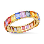 18k Yellow Gold Multicolor Sapphire Ring // Ring Size: 5 // New