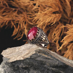 925 Sterling Silver Genuine Rose Stone Ring (7)