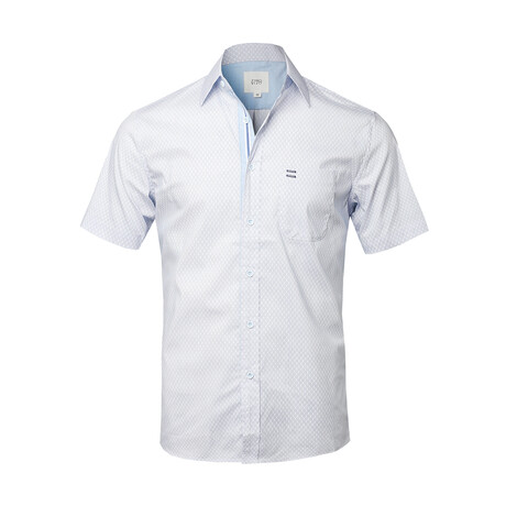 ZinoVizo // Ambazak Modern Slim Fit Button Up Shirts // White + Blue (S)