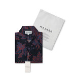 Mazara // Cantabria Modern Slim Fit Button Up Shirts // Navy + Red (M)