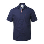 ZinoVizo // Imphy Modern Slim Fit Button Up Shirts // Navy + Red (M)