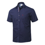 ZinoVizo // Imphy Modern Slim Fit Button Up Shirts // Navy + Red (M)