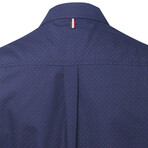 ZinoVizo // Imphy Modern Slim Fit Button Up Shirts // Navy + Red (L)