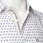 ZinoVizo // Estella Modern Slim Fit Button Up Shirts // White + Blue (2XL)