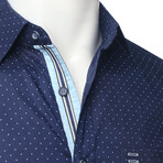 ZinoVizo // Nyon Modern Slim Fit Button Up Shirts // Navy + Blue (L)