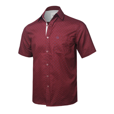 ZinoVizo // Manresa Modern Slim Fit Button Up Shirts // Wine (L)