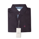 ZinoVizo // Elizondo Modern Slim Fit Button Up Shirts // Black + Rose (2XL)