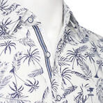 ZinoVizo // Bozouls Modern Slim Fit Button Up Shirts // White + Blue (S)