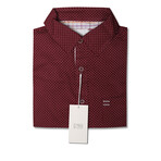 ZinoVizo // Charre Modern Slim Fit Button Up Shirts // Burgundy + White (S)