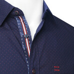 ZinoVizo // Imphy Modern Slim Fit Button Up Shirts // Navy + Red (L)