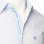 ZinoVizo // Ambazak Modern Slim Fit Button Up Shirts // White + Blue (M)